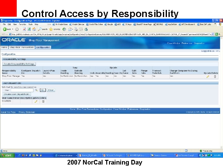 Control Access by Responsibility 2007 Nor. Cal Training Day 