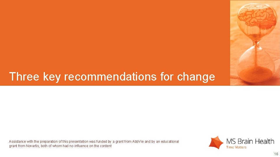 DRAFT SLIDES Three key recommendations for change Assistance with the preparation of this presentation