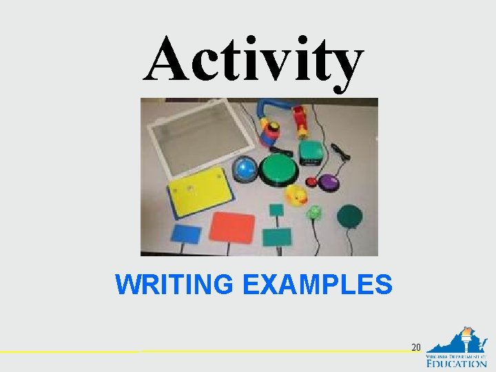 Activity WRITING EXAMPLES 20 