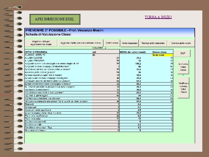 APRI IMMISSIONE EXEL TORNA A INIZIO 