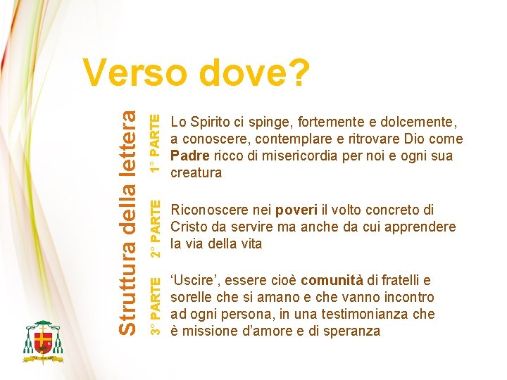 1° PARTE Lo Spirito ci spinge, fortemente e dolcemente, a conoscere, contemplare e ritrovare