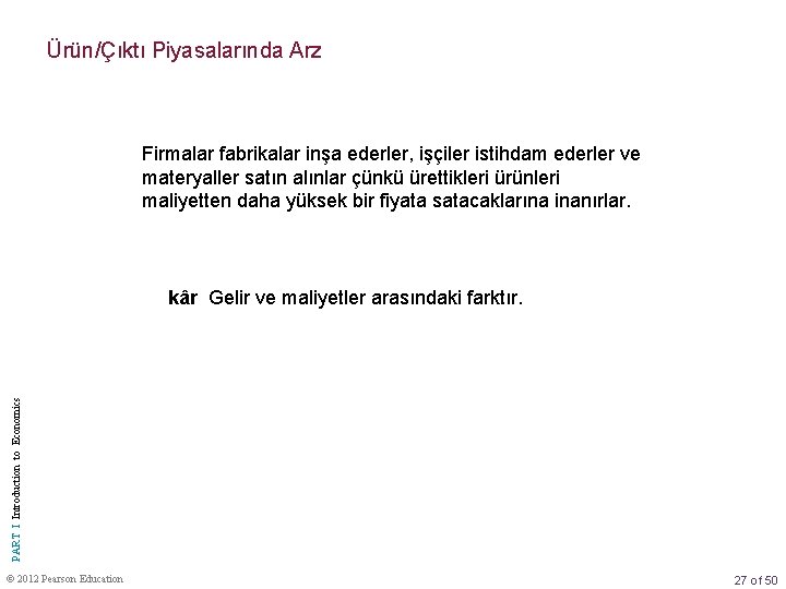 Ürün/Çıktı Piyasalarında Arz Firmalar fabrikalar inşa ederler, işçiler istihdam ederler ve materyaller satın alınlar