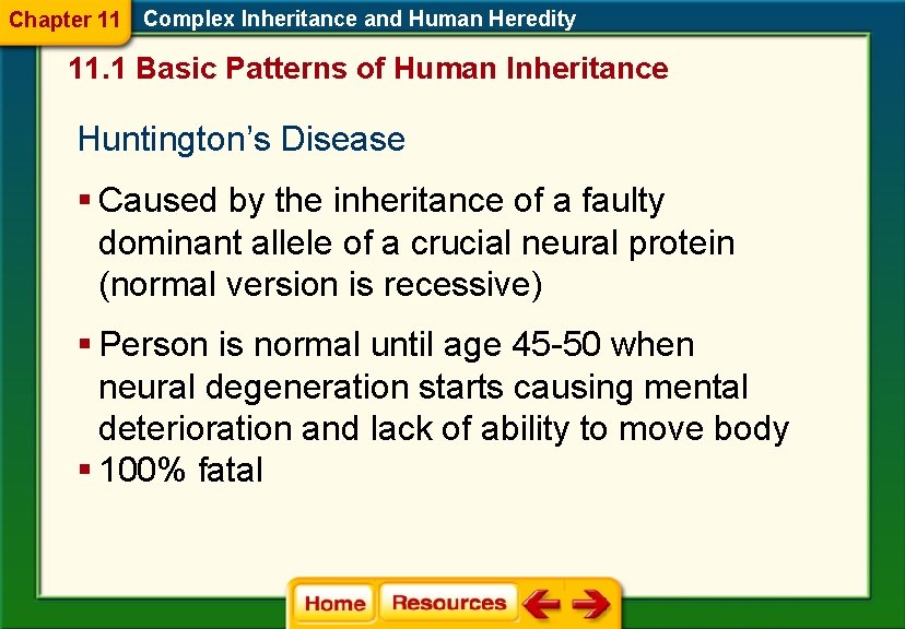 Chapter 11 Complex Inheritance and Human Heredity 11. 1 Basic Patterns of Human Inheritance