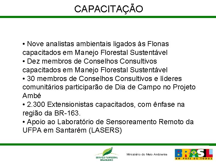CAPACITAÇÃO • Nove analistas ambientais ligados às Flonas capacitados em Manejo Florestal Sustentável •