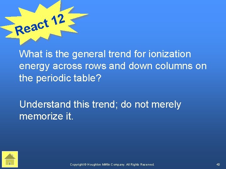 Re 2 1 act What is the general trend for ionization energy across rows
