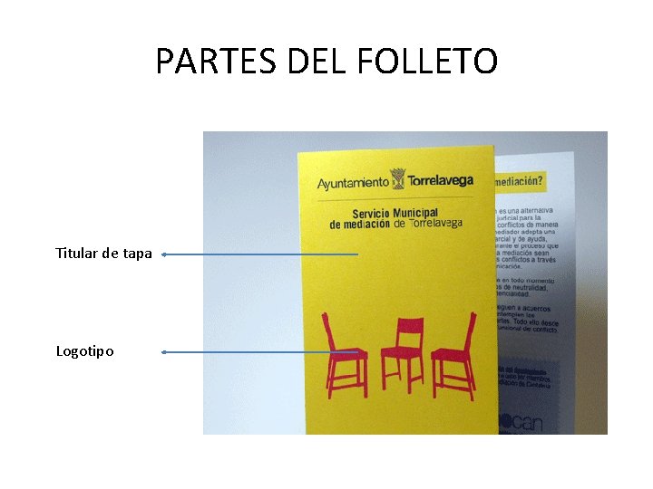 PARTES DEL FOLLETO Titular de tapa Logotipo 