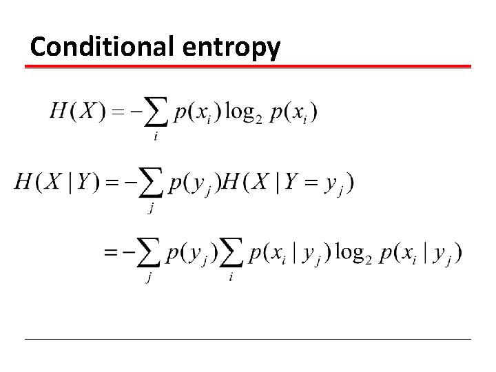Conditional entropy 