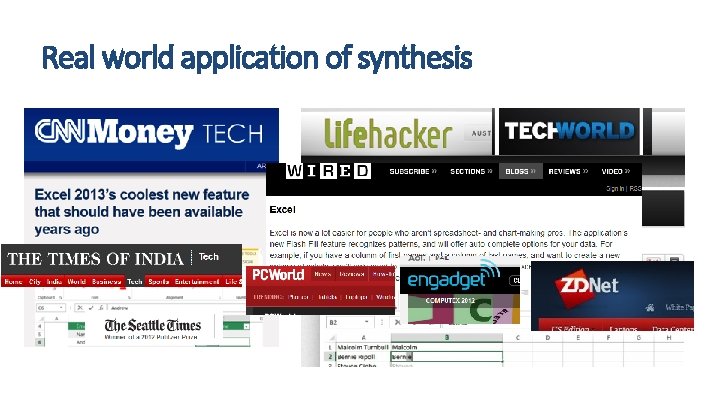 Real world application of synthesis 