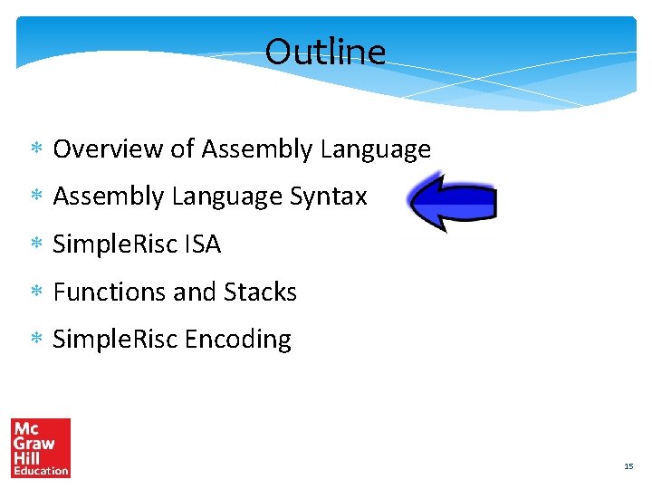 Outline Overview of Assembly Language Syntax Simple. Risc ISA Functions and Stacks Simple. Risc