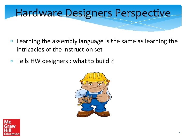 Hardware Designers Perspective Learning the assembly language is the same as learning the intricacies