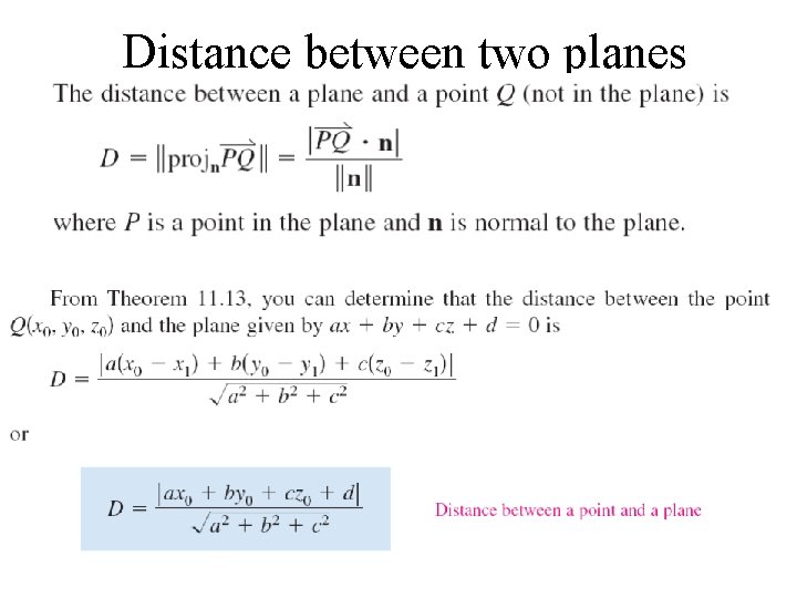 Distance between two planes 