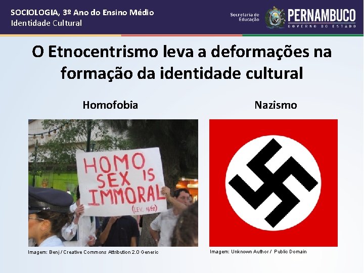 SOCIOLOGIA, 3º Ano do Ensino Médio Identidade Cultural O Etnocentrismo leva a deformações na