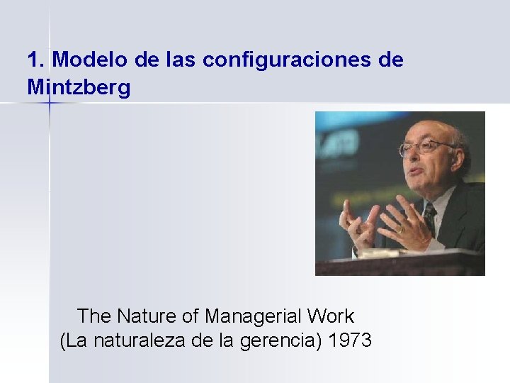 1. Modelo de las configuraciones de Mintzberg The Nature of Managerial Work (La naturaleza