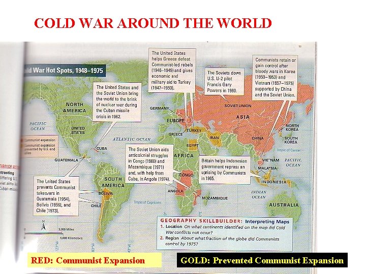 COLD WAR AROUND THE WORLD RED: Communist Expansion GOLD: Prevented Communist Expansion 