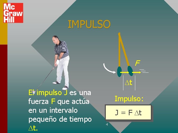 IMPULSO F Dt El impulso J es una fuerza F que actúa en un