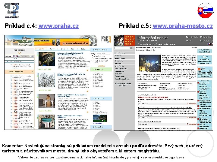  Príklad č. 4: www. praha. cz Príklad č. 5: www. praha-mesto. cz Komentár: