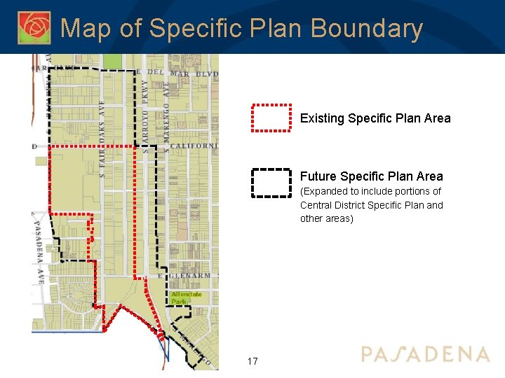 Map of Specific Plan Boundary Planning & Community Development Department Existing Specific Plan Area