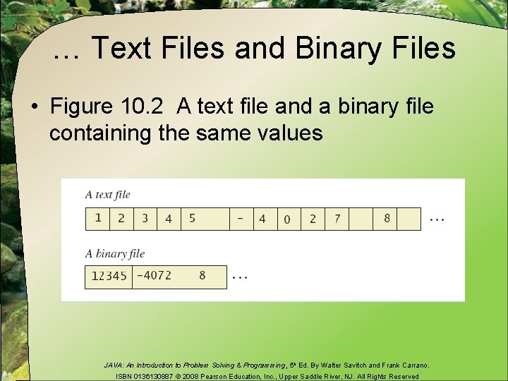 … Text Files and Binary Files • Figure 10. 2 A text file and