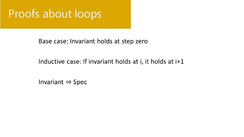 Proofs about loops • 