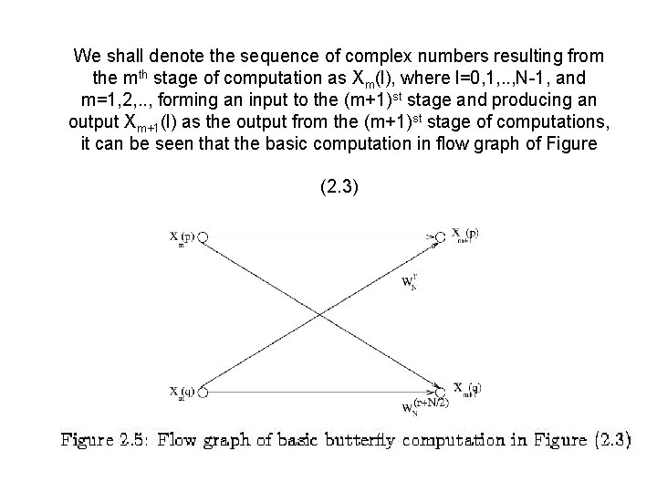 We shall denote the sequence of complex numbers resulting from the mth stage of