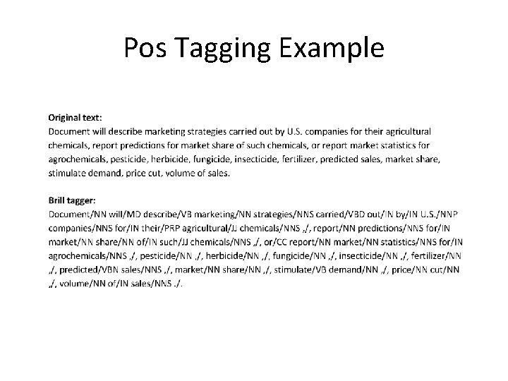 Pos Tagging Example 