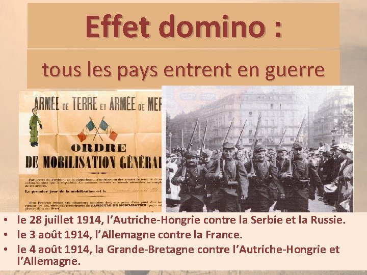 Effet domino : tous les pays entrent en guerre • le 28 juillet 1914,