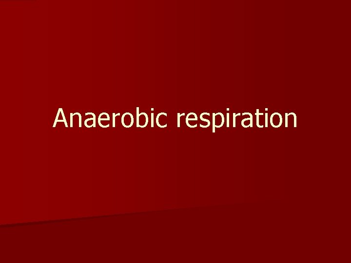 Anaerobic respiration 