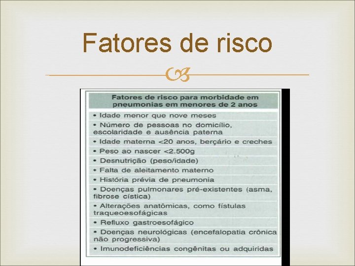 Fatores de risco 