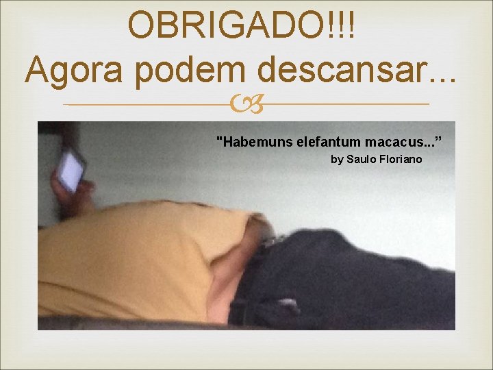 OBRIGADO!!! Agora podem descansar. . . "Habemuns elefantum macacus. . . ” by Saulo