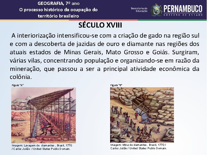 GEOGRAFIA, 7º ano O processo histórico da ocupação do território brasileiro SÉCULO XVIII A