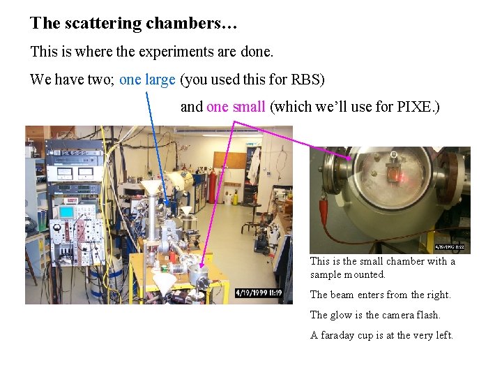 The scattering chambers… This is where the experiments are done. We have two; one