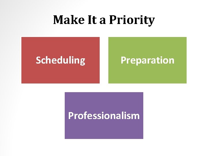 Make It a Priority Scheduling Preparation Professionalism 