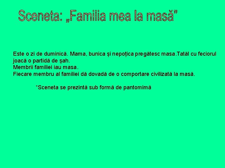 Este o zi de duminică. Mama, bunica și nepoțica pregătesc masa. Tatăl cu feciorul Este o zi de duminică. Mama, bunica și nepoțica pregătesc masa. Tatăl cu feciorul