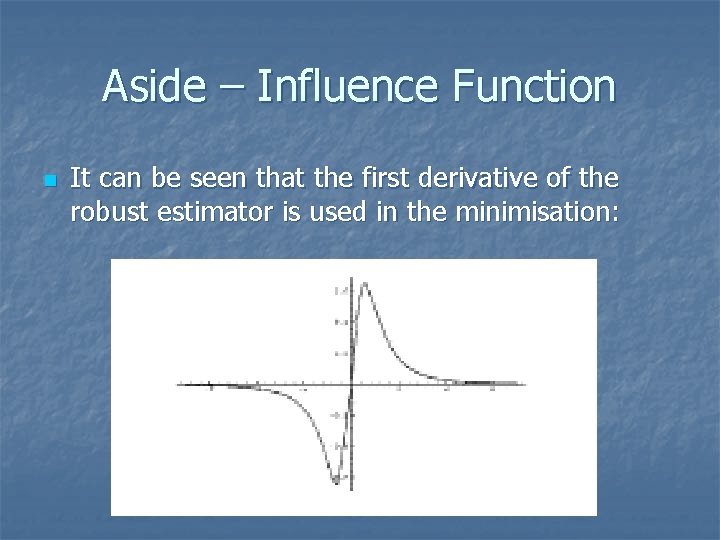 Aside – Influence Function n It can be seen that the first derivative of