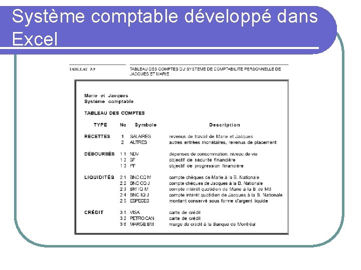 Système comptable développé dans Excel 