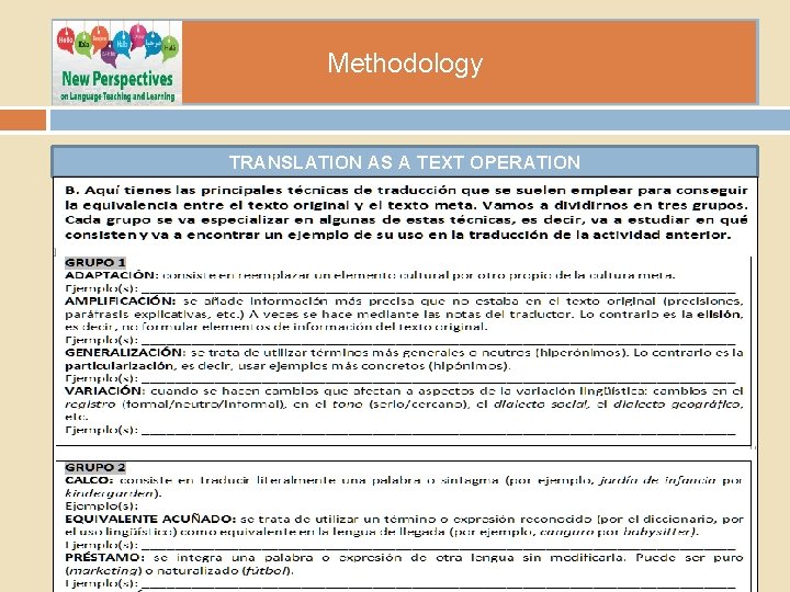 Methodology TRANSLATION AS A TEXT OPERATION 