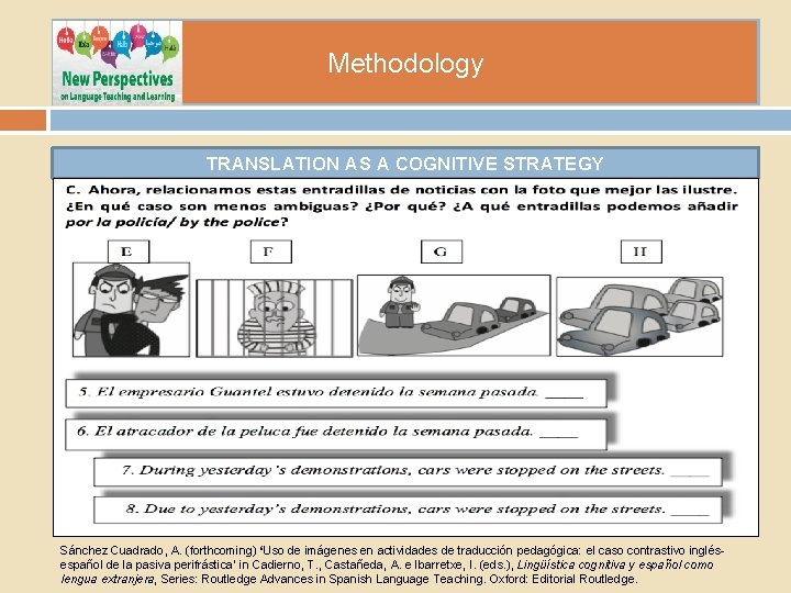 Methodology TRANSLATION AS A COGNITIVE STRATEGY Sánchez Cuadrado, A. (forthcoming) ‘Uso de imágenes en