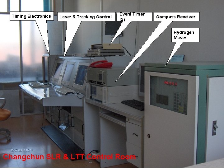 Timing Electronics Laser & Tracking Control Event Timer (2) Compass Receiver Hydrogen Maser Changchun