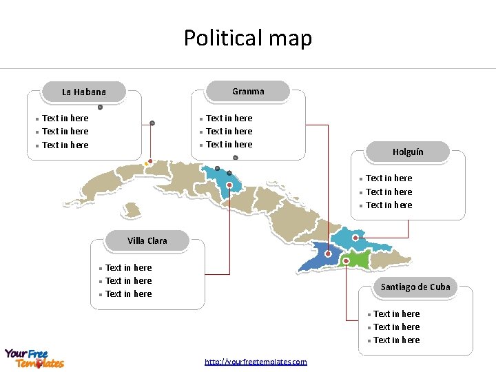 Political map La Habana Granma Text in here l Text in here l l