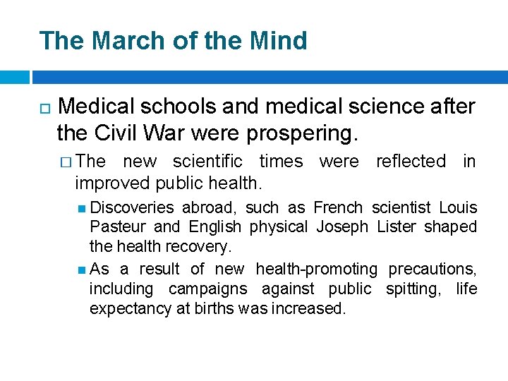 The March of the Mind Medical schools and medical science after the Civil War
