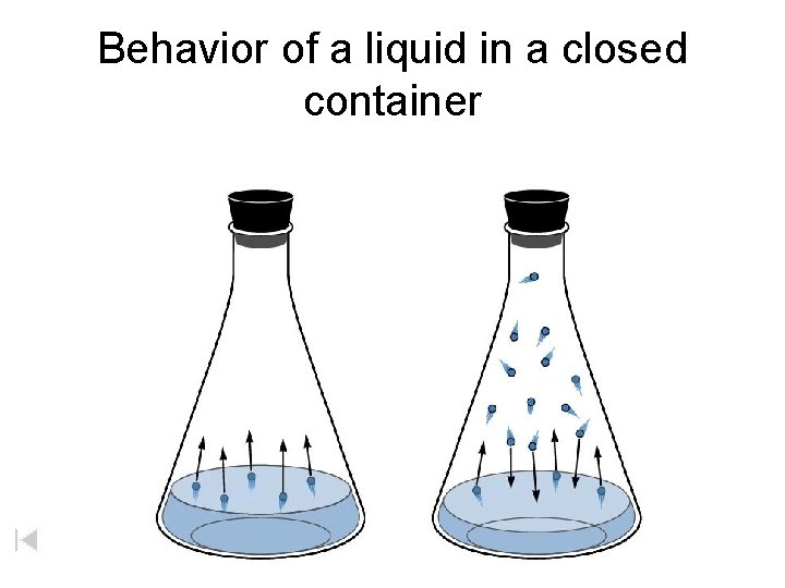 Behavior of a liquid in a closed container 