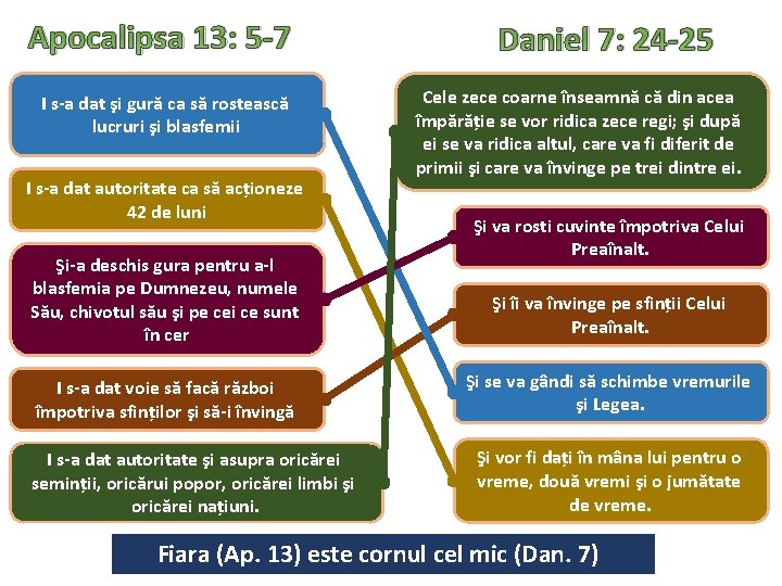 Apocalipsa 13: 5 -7 I s-a dat şi gură ca să rostească lucruri şi