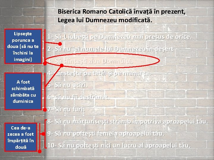 Biserica Romano Catolică învaţă în prezent, Legea lui Dumnezeu modificată. Lipseşte porunca a doua