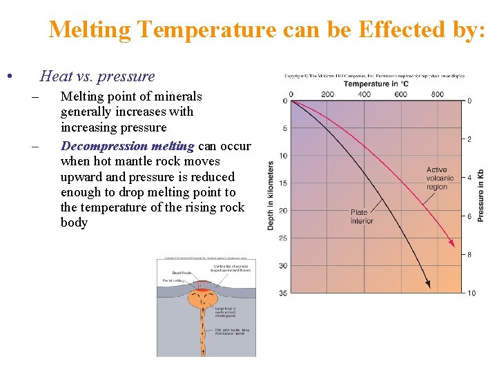 Melting Temperature can be Effected by: • Heat vs. pressure – – Melting point