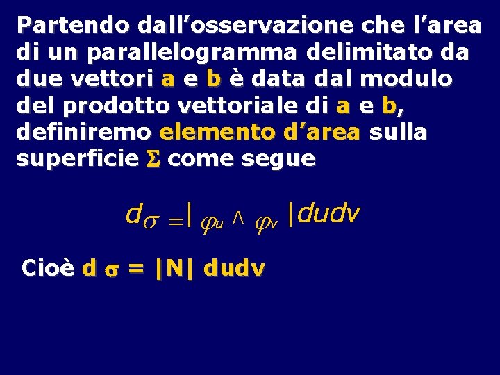 Partendo dall’osservazione che l’area di un parallelogramma delimitato da due vettori a e b