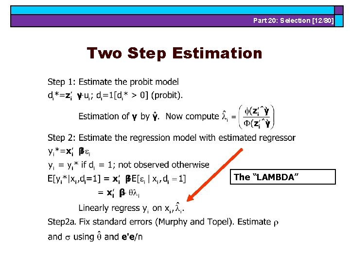 Part Selection 180 Econometric Analysis Of Panel
