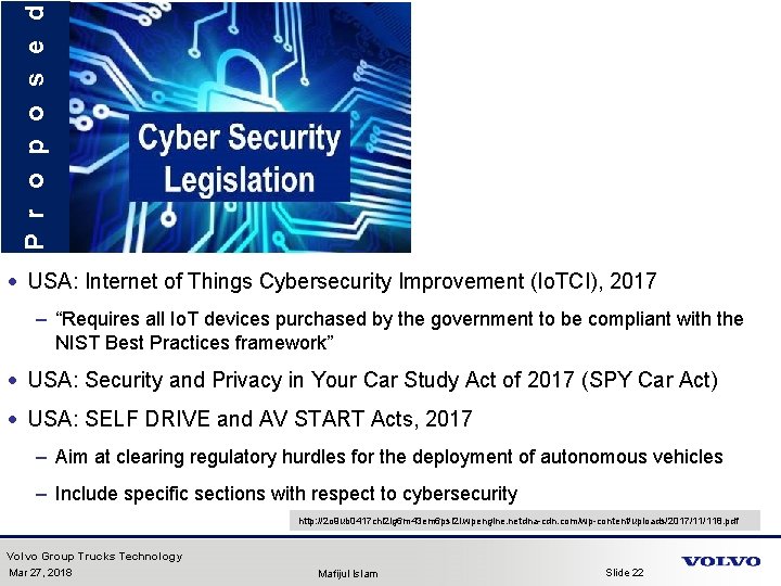 P r o p o s e d · USA: Internet of Things Cybersecurity