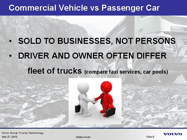 Commercial Vehicle vs Passenger Car • SOLD TO BUSINESSES, NOT PERSONS • DRIVER AND