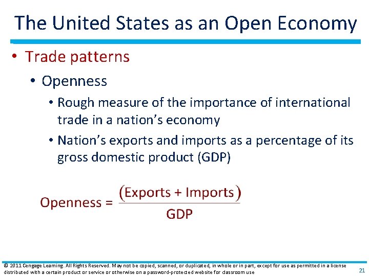 The United States as an Open Economy • Trade patterns • Openness • Rough