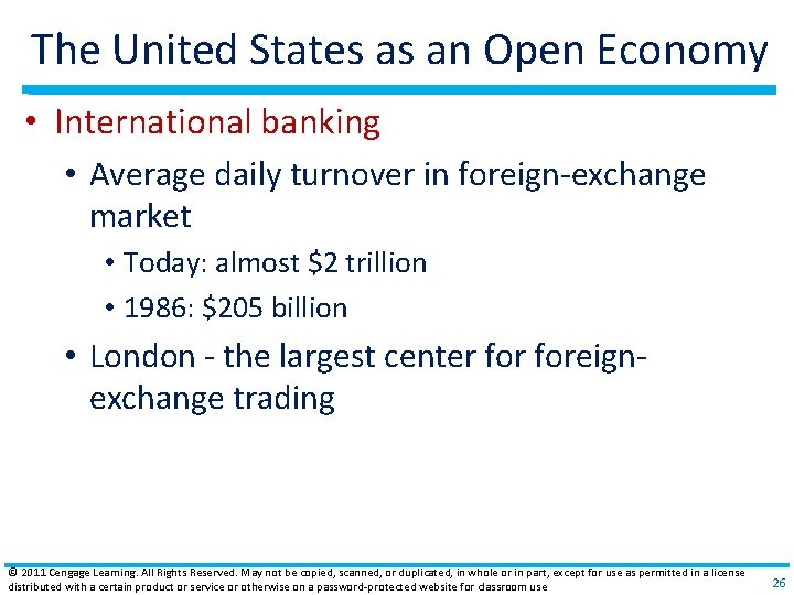 The United States as an Open Economy • International banking • Average daily turnover